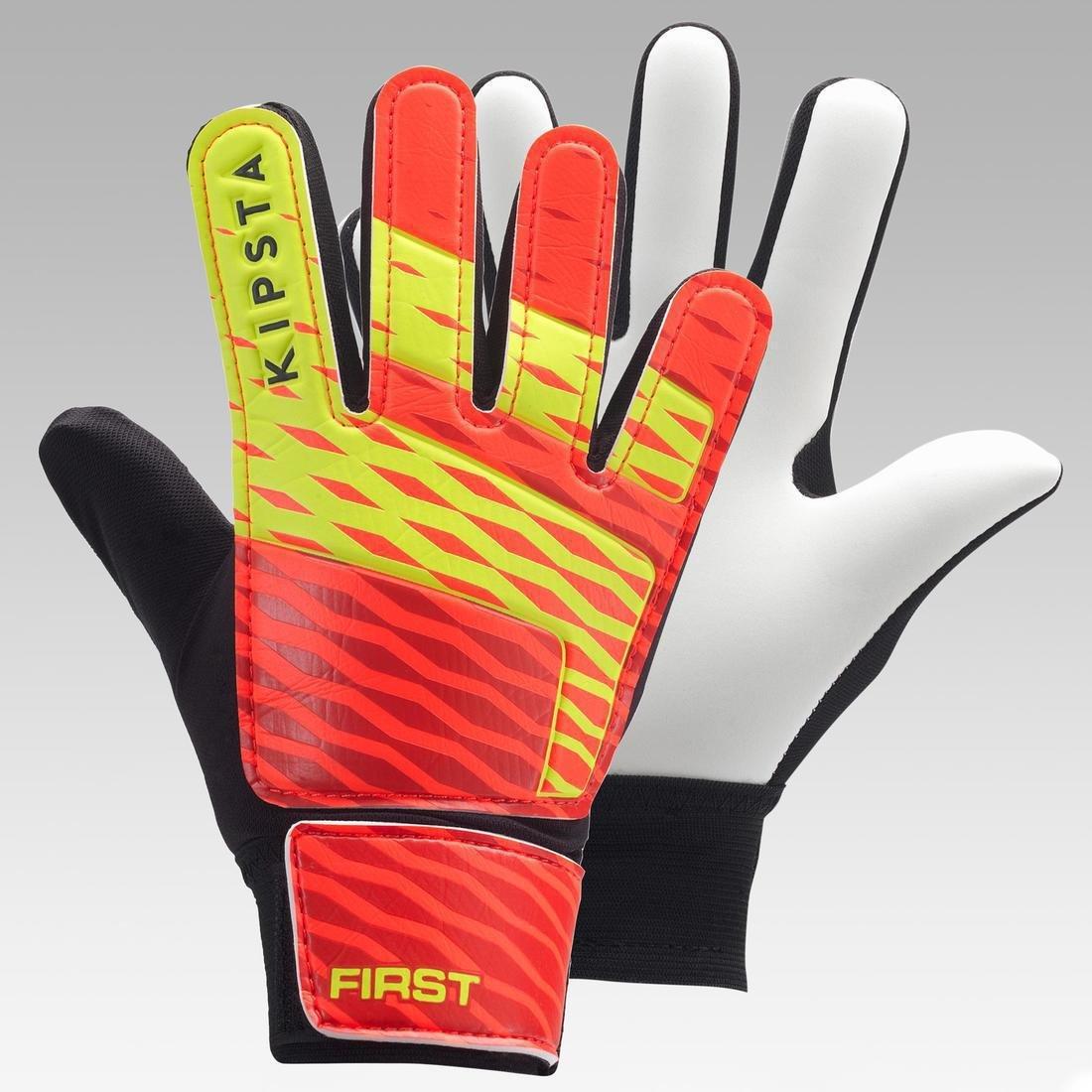 FirstKids Football Goalkeeper Gloves, Fluo Blood Orange, No Color, large image number 1