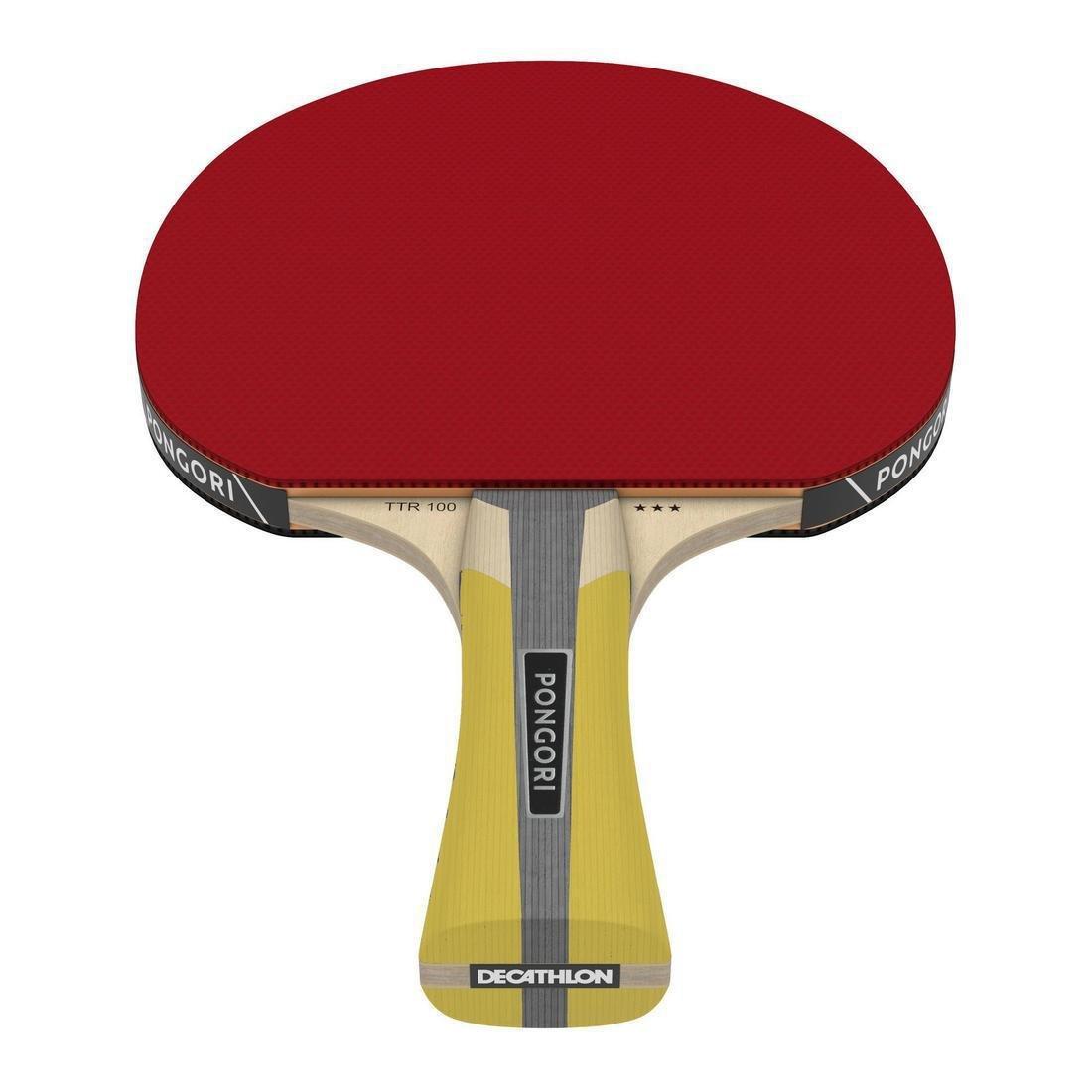 PONGORI - Set of 2 TTR 100 3* All-Round Table Tennis Bats and 3 TTB 100* 40 Balls Orange, Black