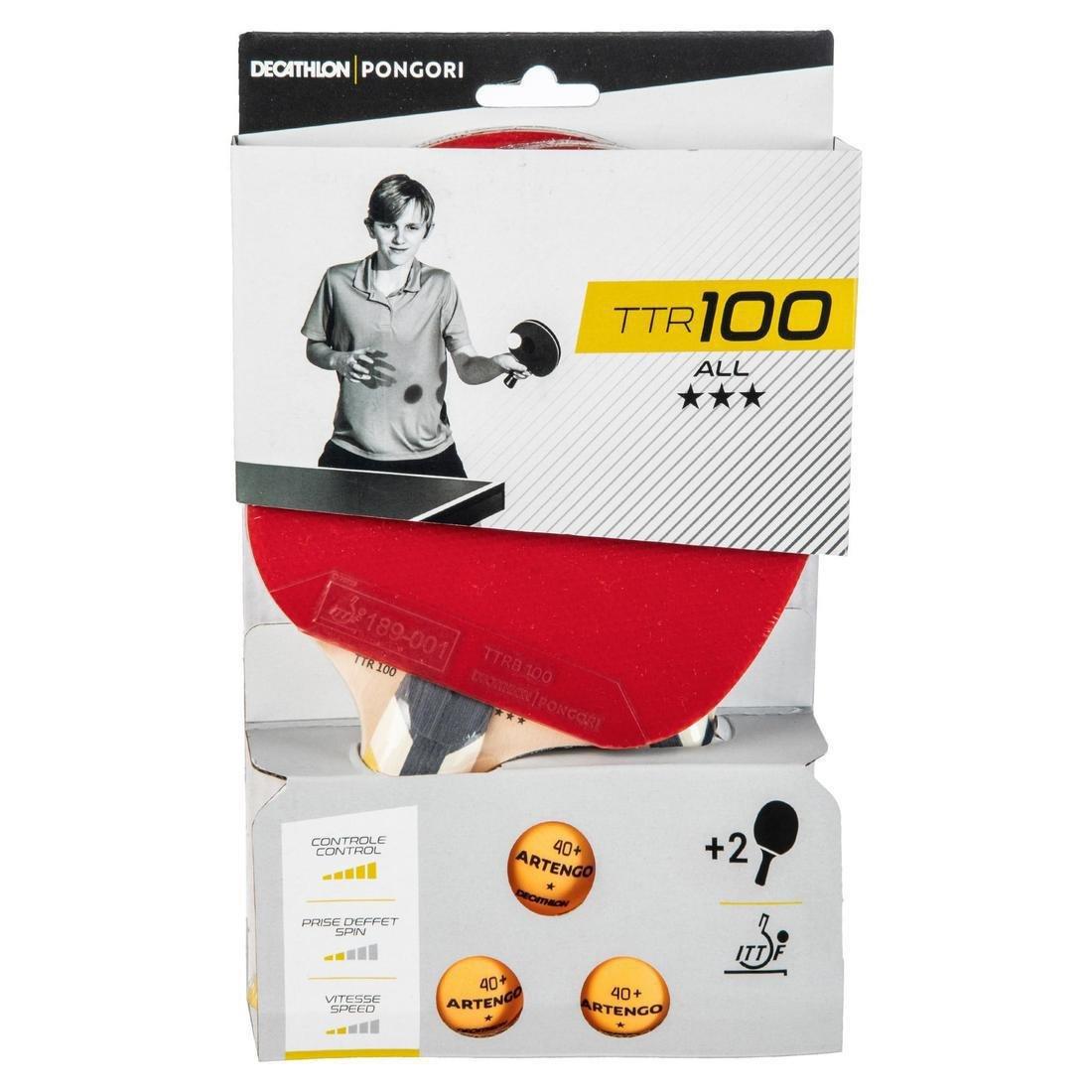 Set Of 2 Ttr 100 3Star All-Round Table Tennis Bats And 3 Ttb 100 40+ Balls, Orange, No Color, large image number 10
