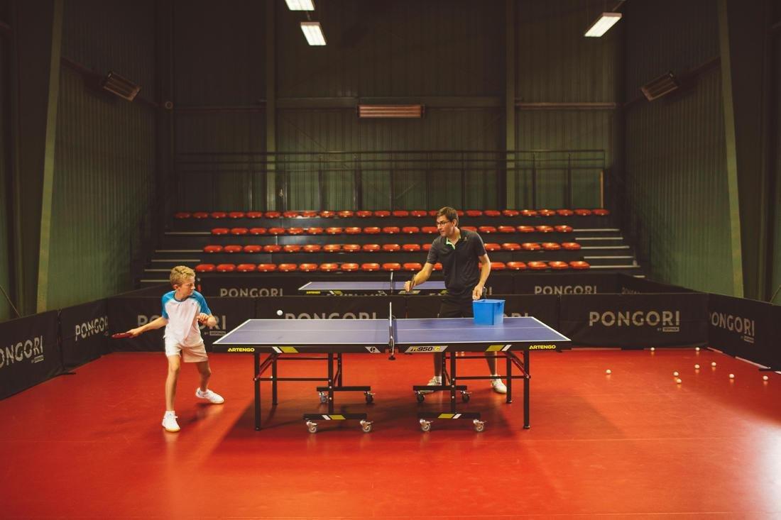 PONGORI - Set of 2 TTR 100 3* All-Round Table Tennis Bats and 3 TTB 100* 40 Balls Orange, Black