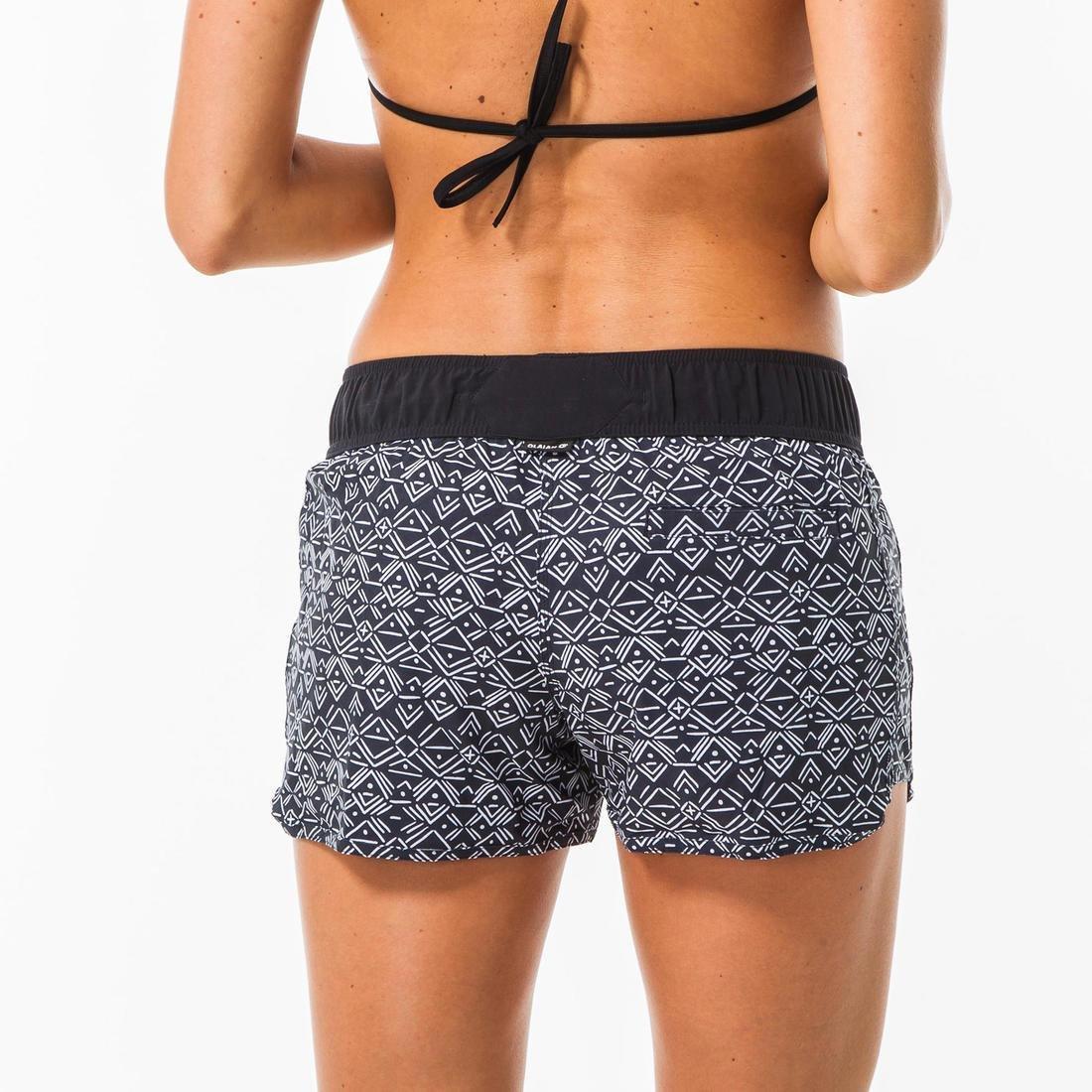 Women's Boardshorts With Elastic Waistband And Drawstring Tini Ethni, Black, , large image number 7