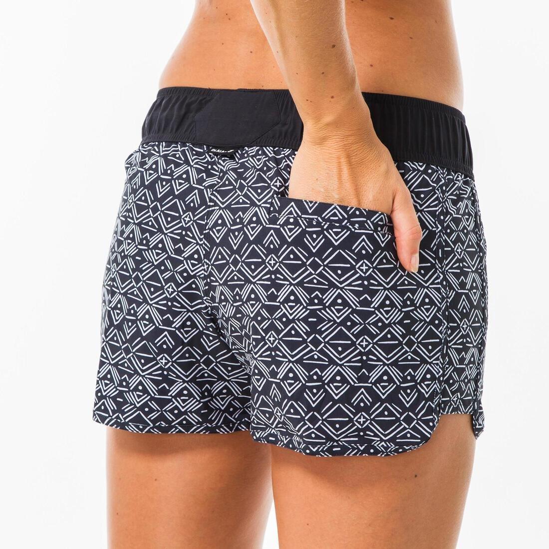 Women's Boardshorts With Elastic Waistband And Drawstring Tini Ethni, Black, , large image number 11