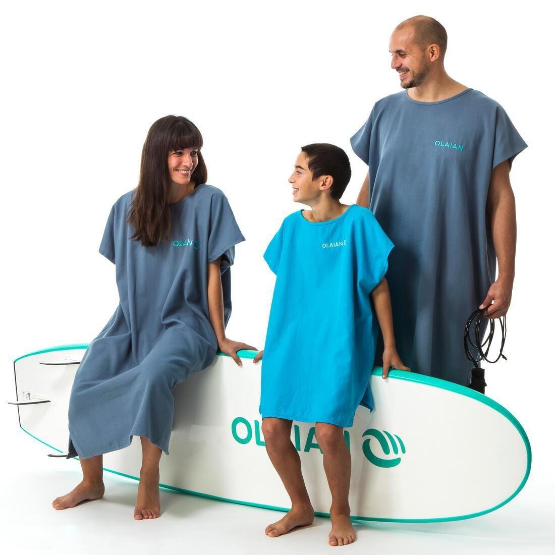 Adult Surf Poncho 100, Blue Grey, No Color, large image number 11