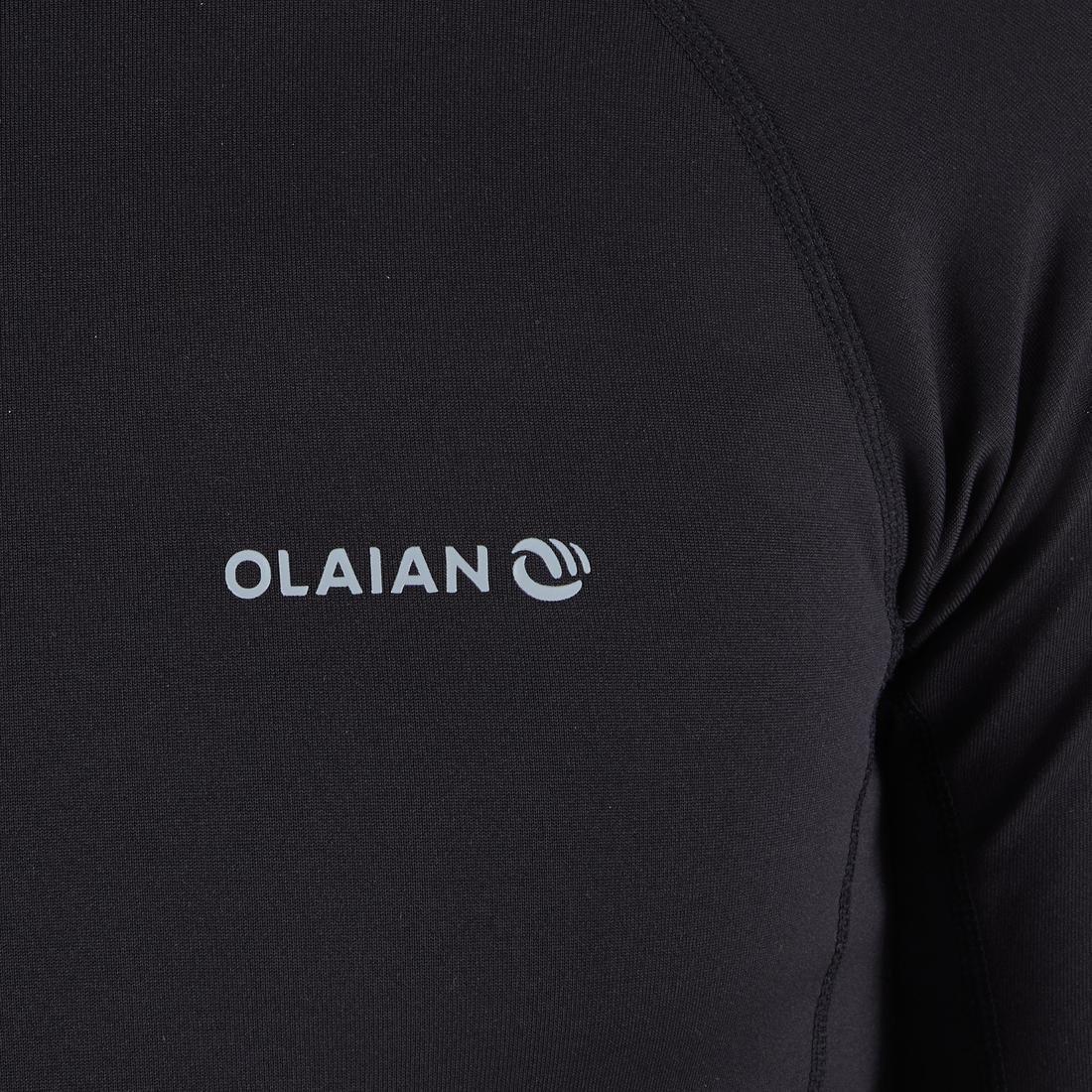BLACK Men's surfing long-sleeve thermal fleece top T-shirt 900 - Black, , large image number 4