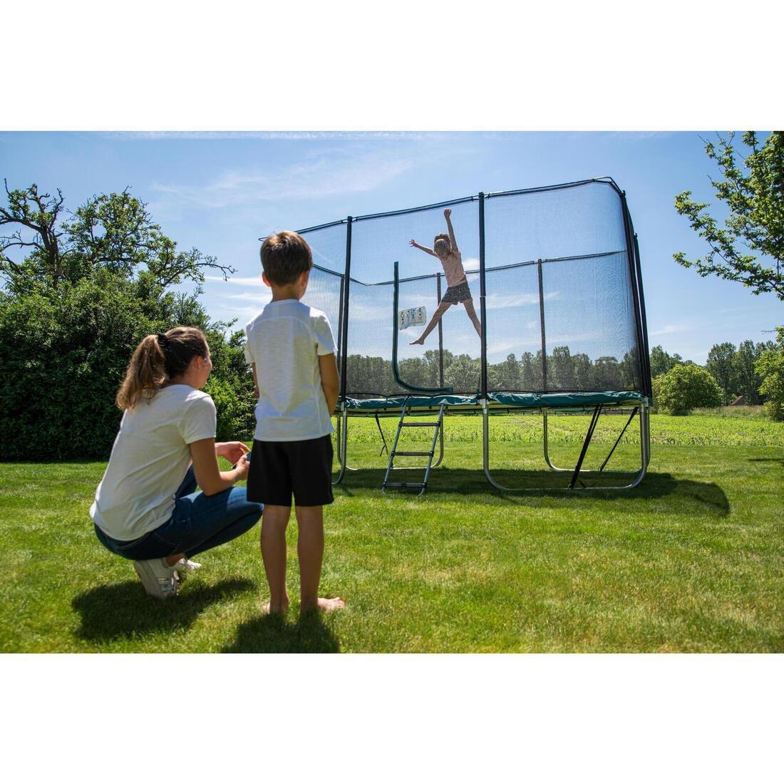 DOMYOS - Rectangular Trampoline with Safety Net 520, black