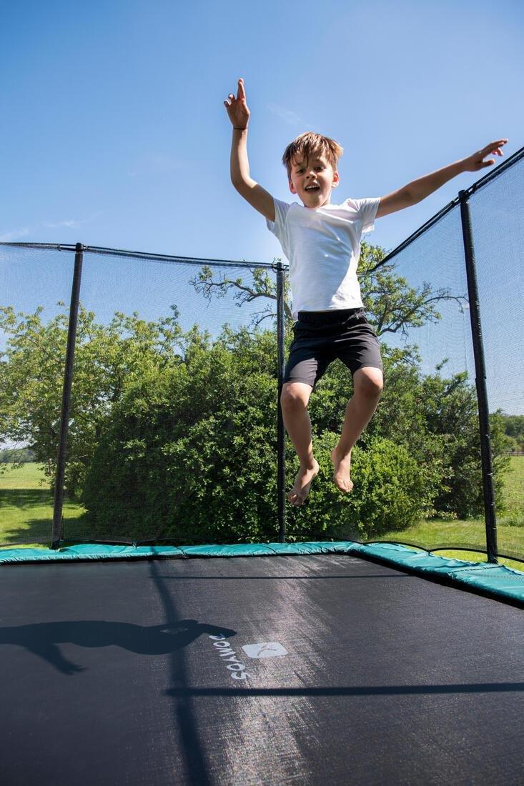 DOMYOS - Rectangular Trampoline with Safety Net 520, black