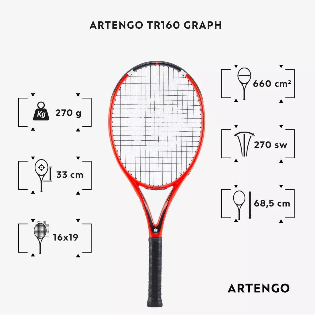 Graph Unisex Tennis Racket - Tr160, White, No Color, large image number 6