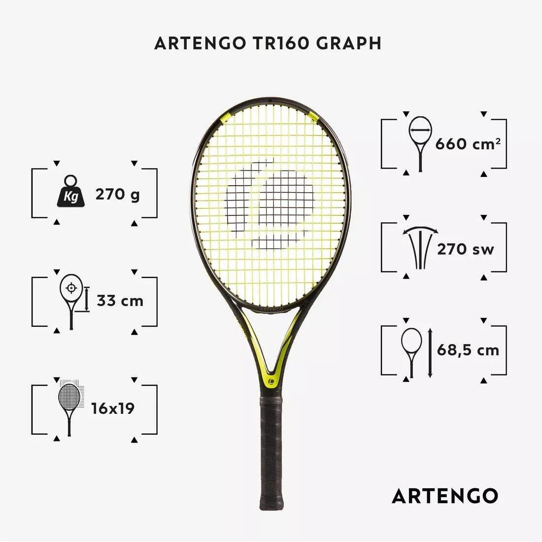Graph Unisex Tennis Racket - Tr160, White, No Color, large image number 9