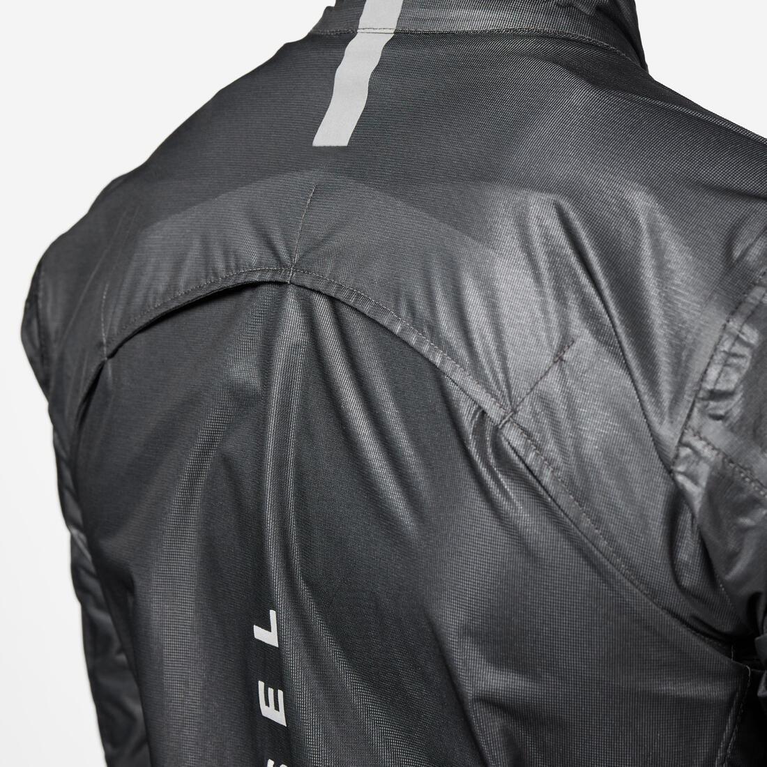 BLACK Men's Long-Sleeved Road Cycling Rain Jacket Racer Ultralight - Black, No Color, large image number 3