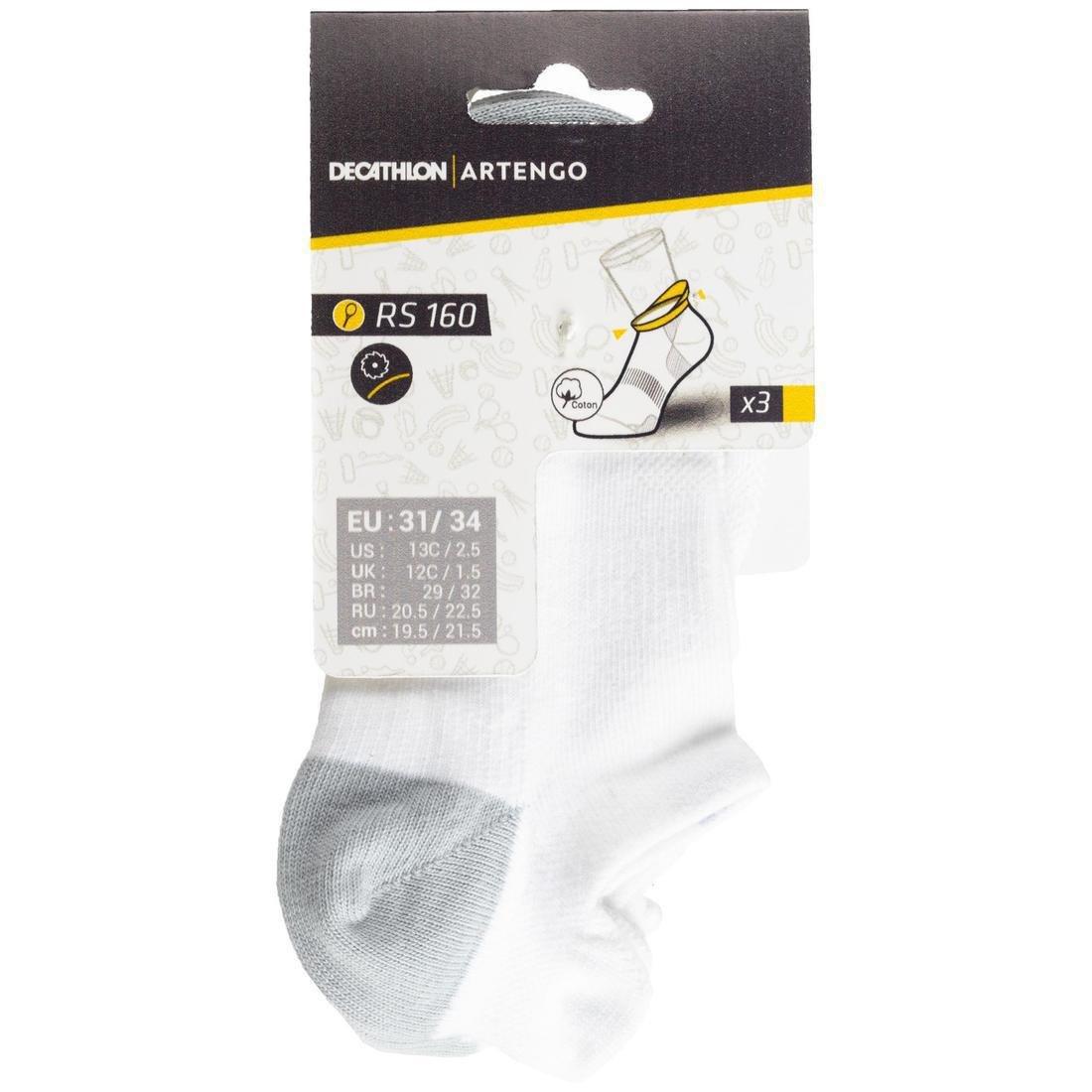 Kids' Low Tennis Socks Tri-Pack RS 160 Navy-White, , large image number 5