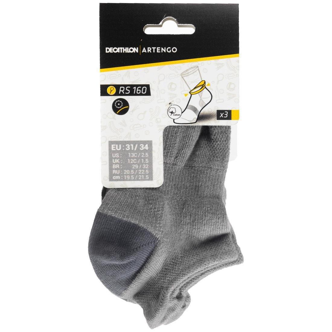 Kids' Low Tennis Socks Tri-Pack RS 160 Navy-White, , large image number 9