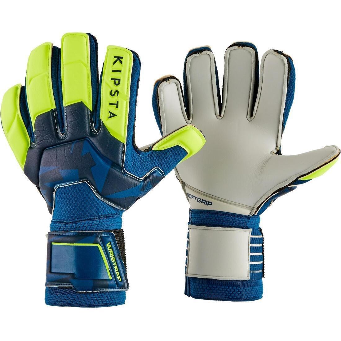 F500 Kids' Football Goalkeeper Gloves, Blue, No Color, large image number 0