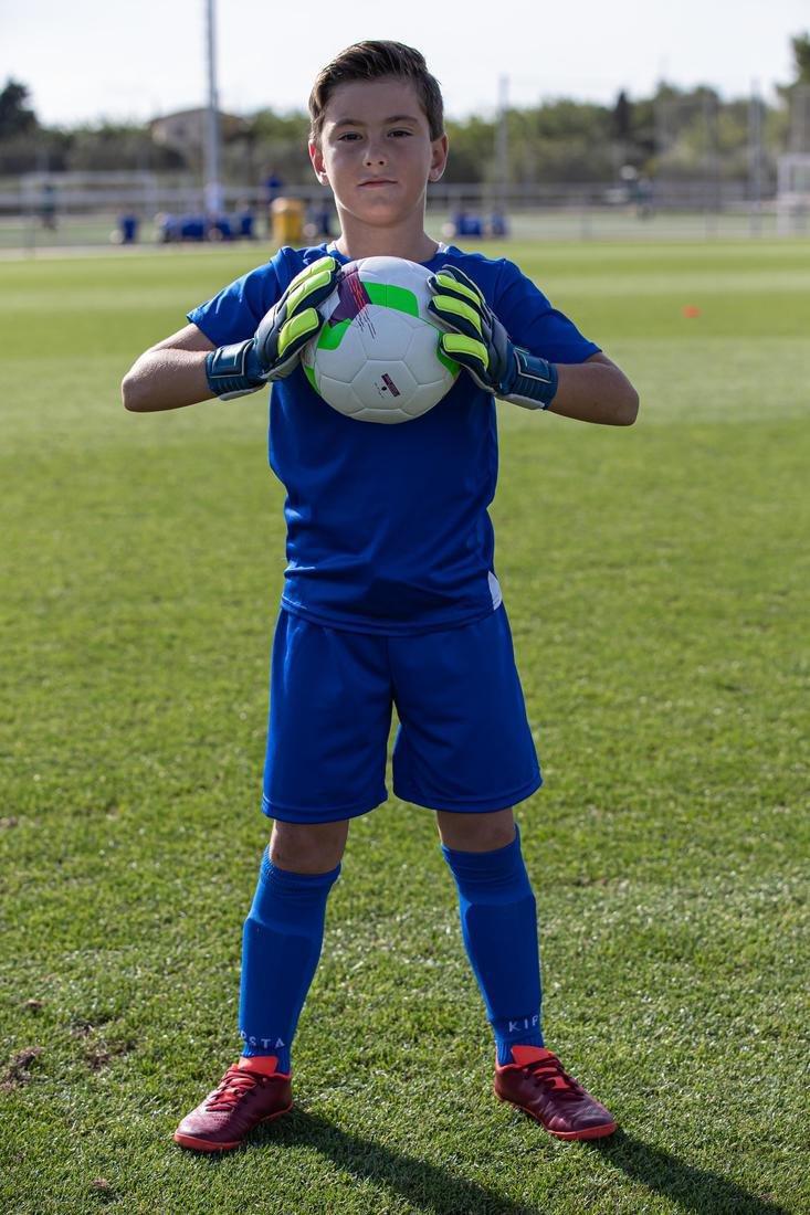 F500 Kids' Football Goalkeeper Gloves, Blue, No Color, large image number 8