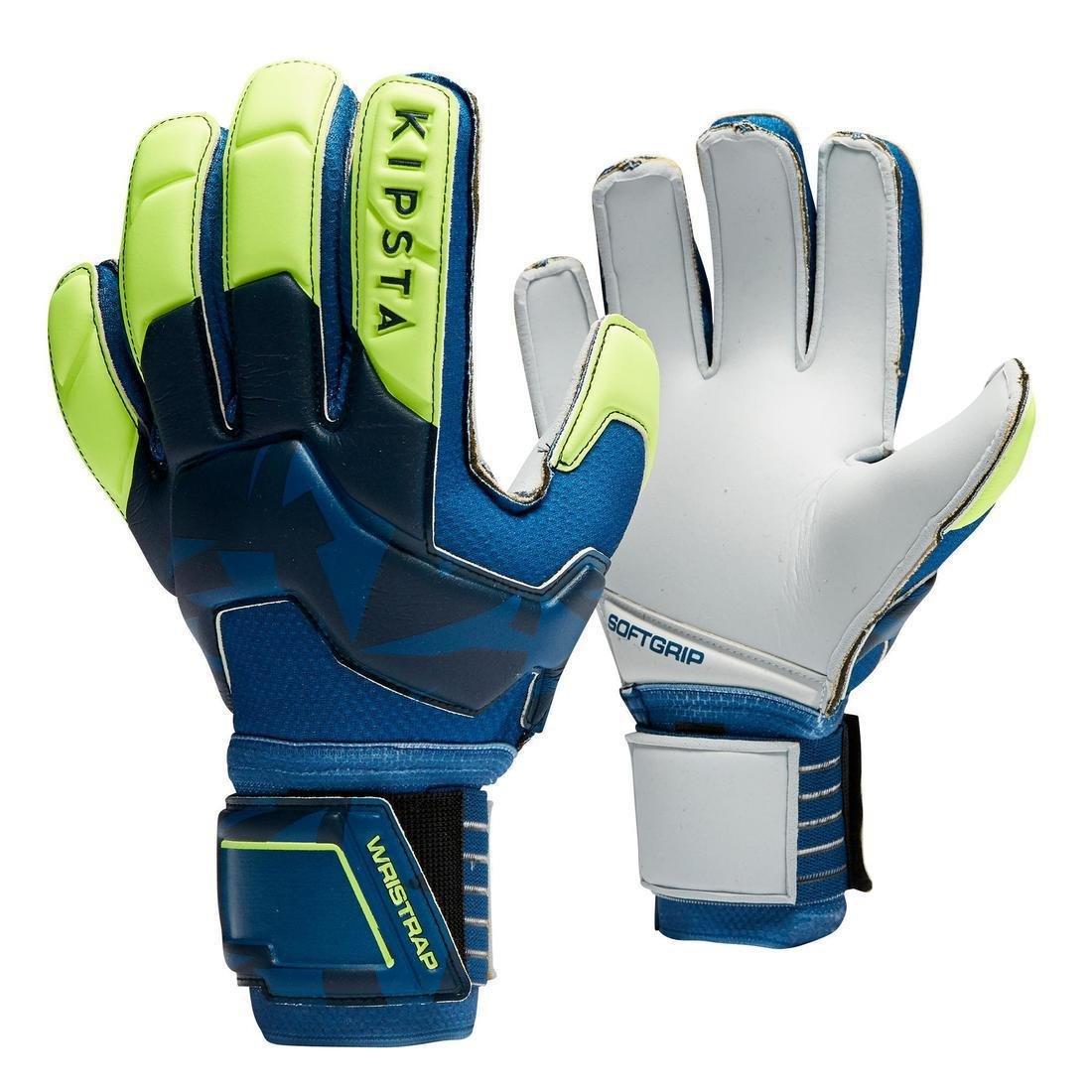 Unisex Football Goalkeeper Gloves F500, Blue, , large image number 0