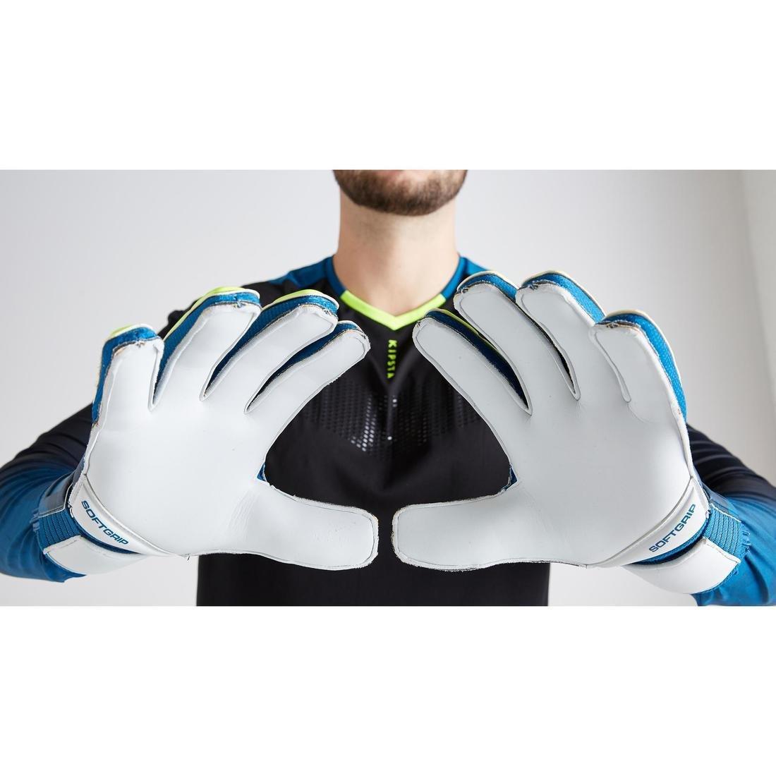 Unisex Football Goalkeeper Gloves F500, Blue, , large image number 2