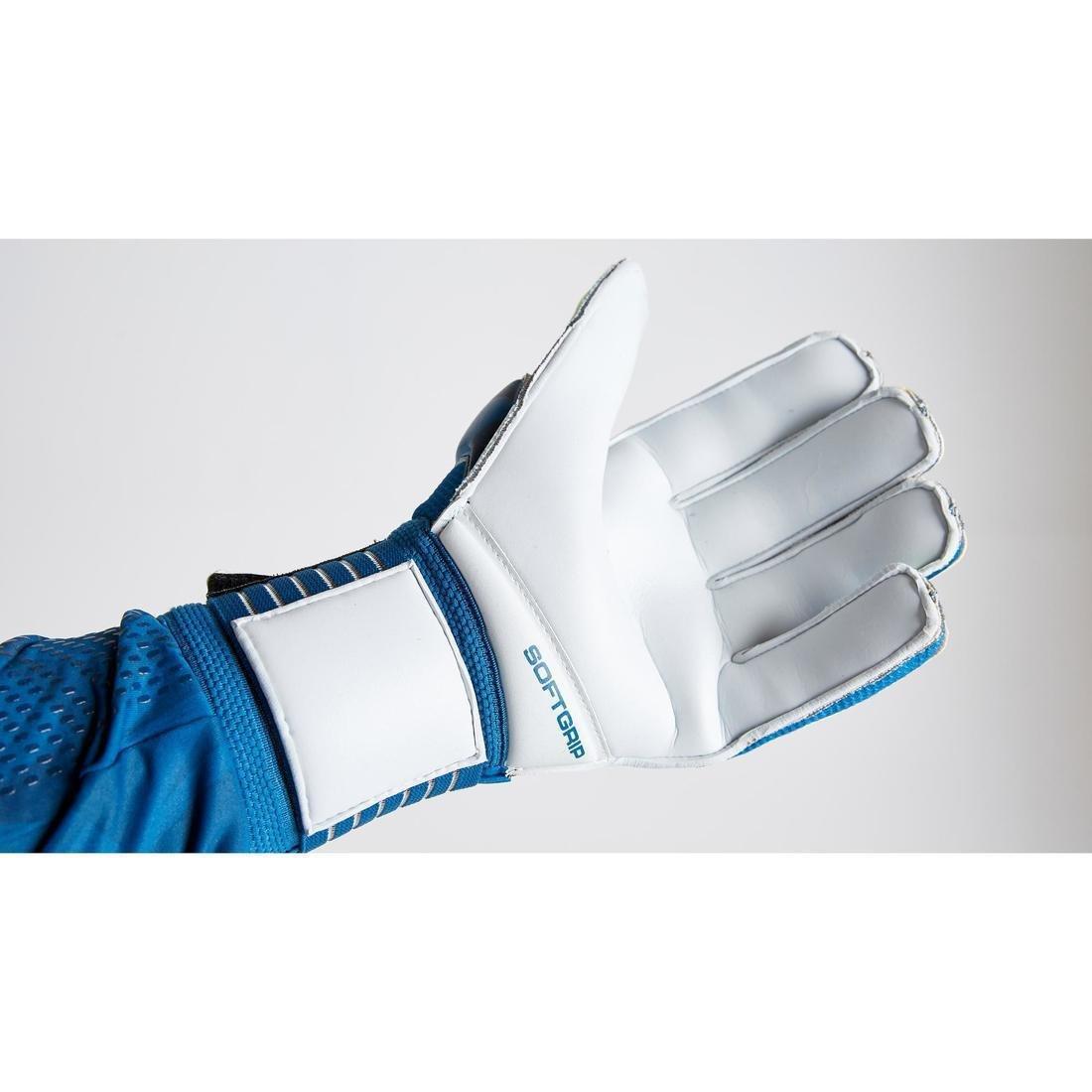 Unisex Football Goalkeeper Gloves F500, Blue, , large image number 3