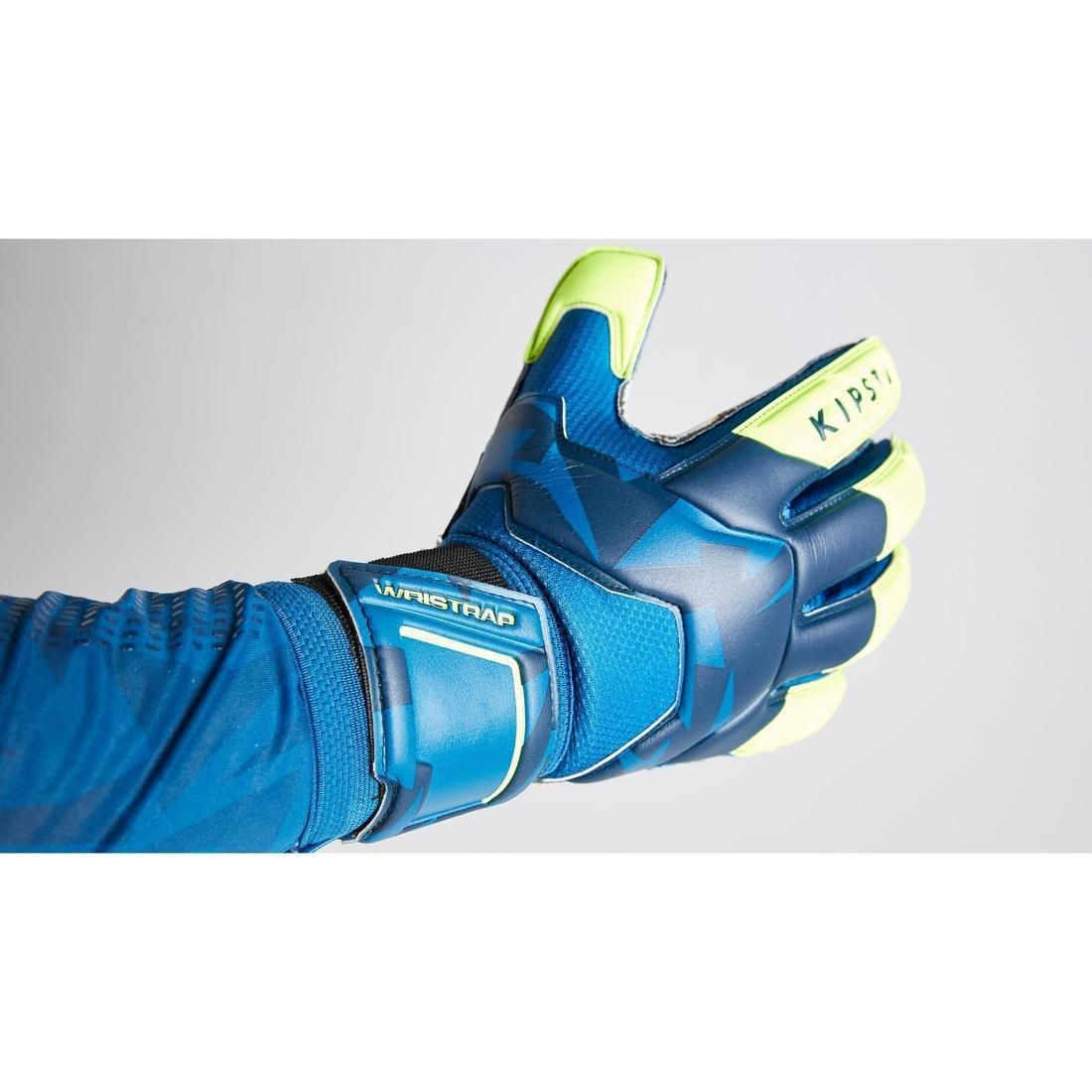 Unisex Football Goalkeeper Gloves F500, Blue, , large image number 4