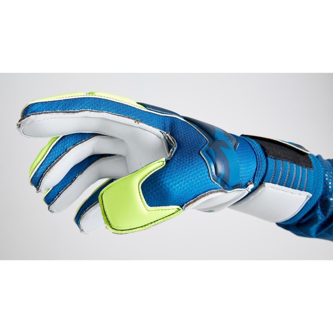 Unisex Football Goalkeeper Gloves F500, Blue, , large image number 7