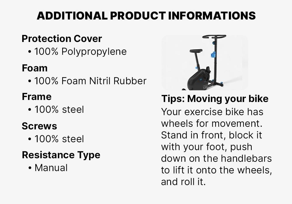 DEFAULT Exercise Bike Essential EB 120, No Color, large image number 16