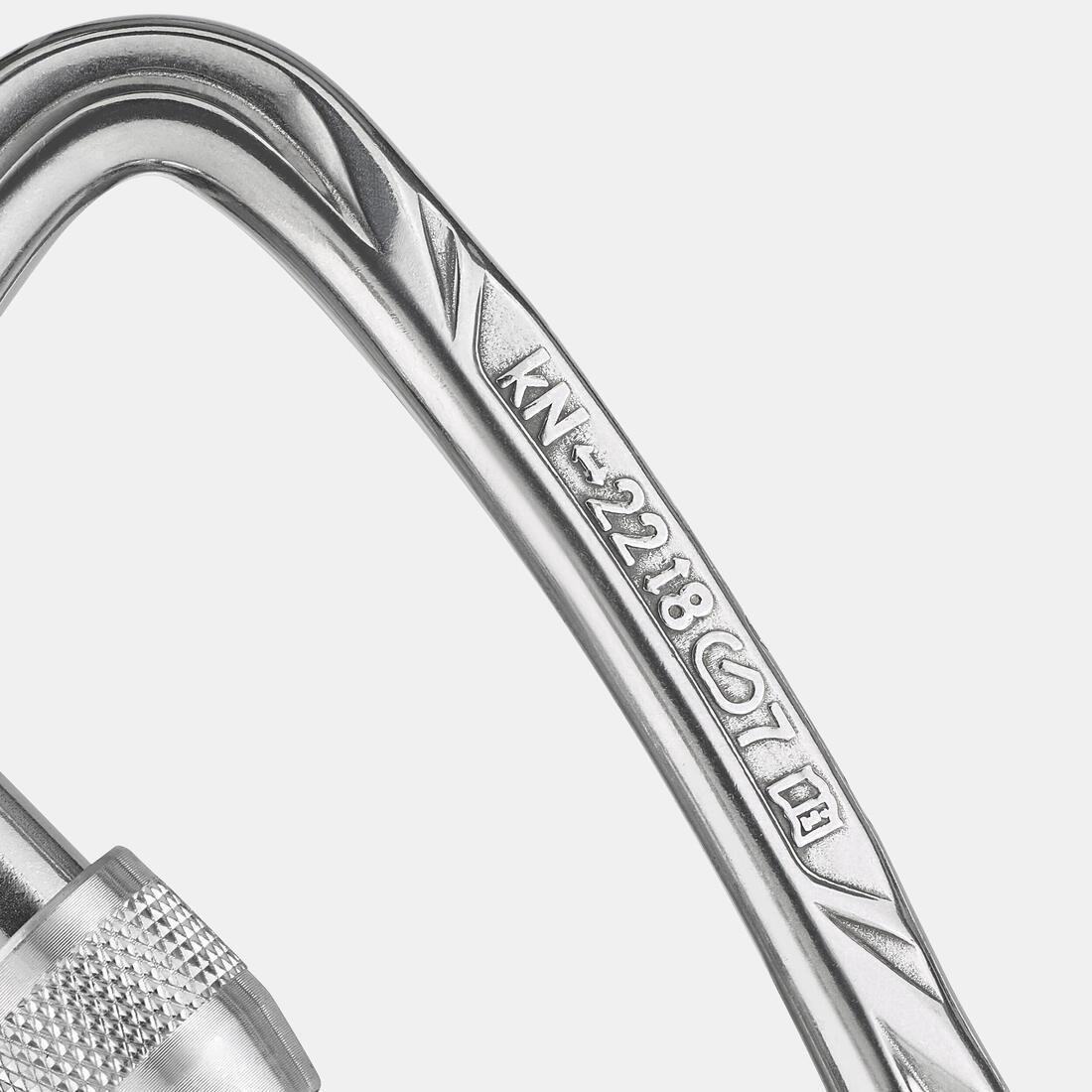 DEFAULT CLIMBING AND MOUNTAINEERING SCREWGATE CARABINER - ROCKY M POLISHED, No Color, large image number 3