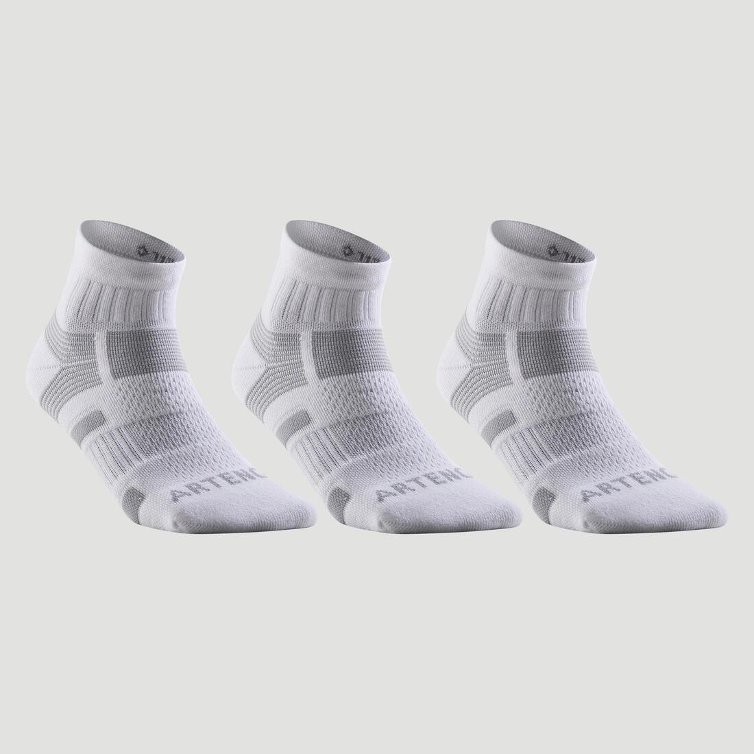 ARTENGO - Rs 560 Mid Sports Socks Tri-Pack, White