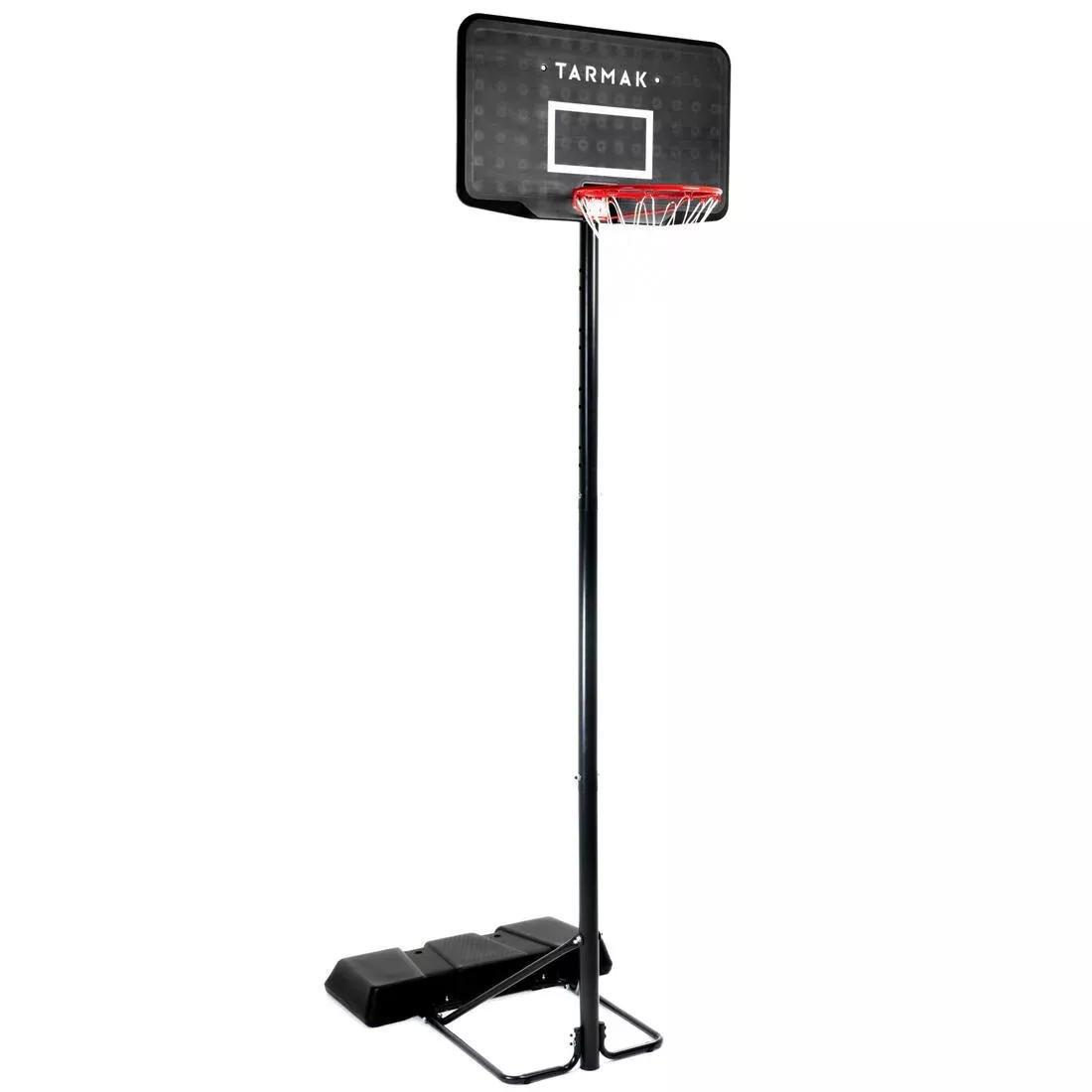 B100Kids/Adult Basketball Basket - Black Adjusts From 2.2M To 3.05M, , medium