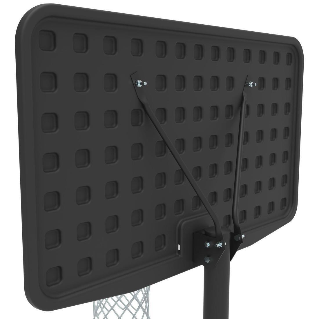 B100Kids/Adult Basketball Basket - Black Adjusts From 2.2M To 3.05M, No Color, large image number 4