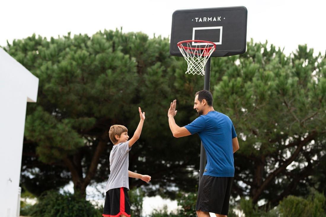 B100Kids/Adult Basketball Basket - Black Adjusts From 2.2M To 3.05M, No Color, large image number 9