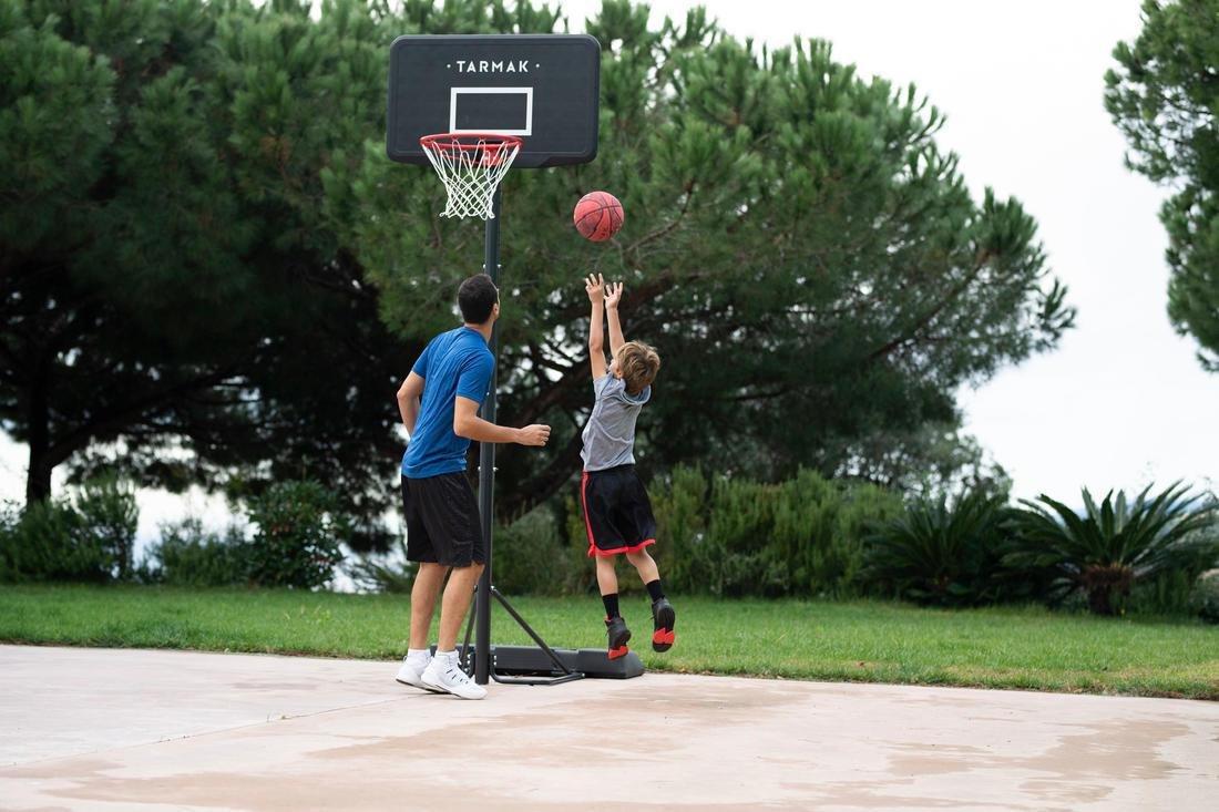 TARMAK - B100Kids/Adult Basketball Basket - Black Adjusts From 2.2M To 3.05M