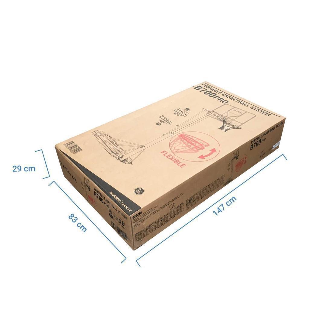 BLACK Basketball Hoop By Tarmak - 2.40m to 3.05m With Easy Adjustment, No Color, medium