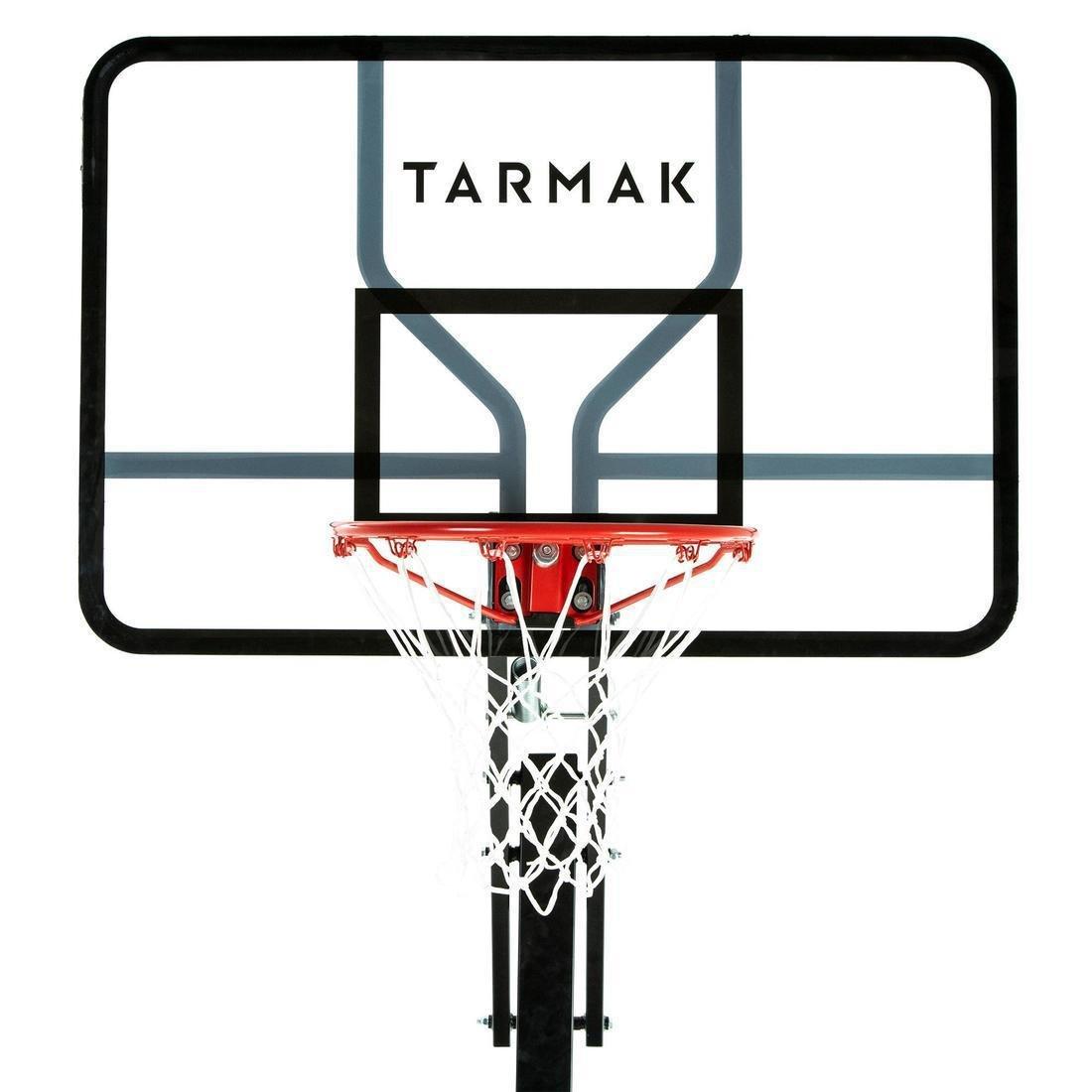 BLACK Basketball Hoop By Tarmak - 2.40m to 3.05m With Easy Adjustment, No Color, medium