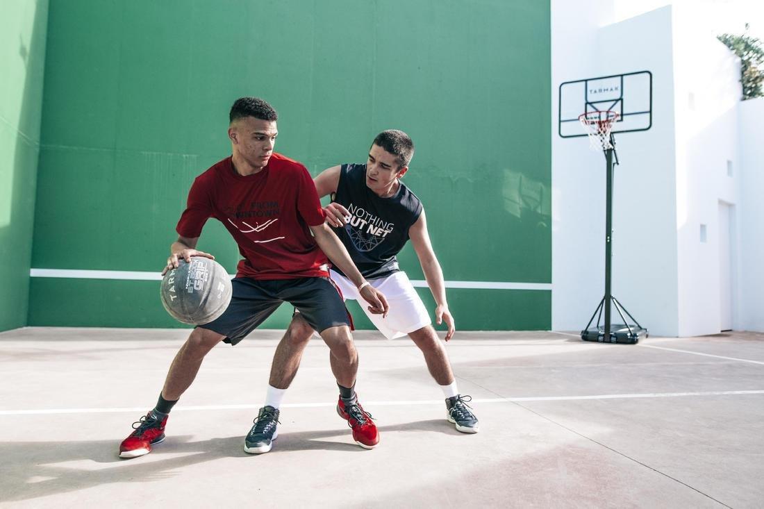 BLACK Basketball Hoop By Tarmak - 2.40m to 3.05m With Easy Adjustment, No Color, medium