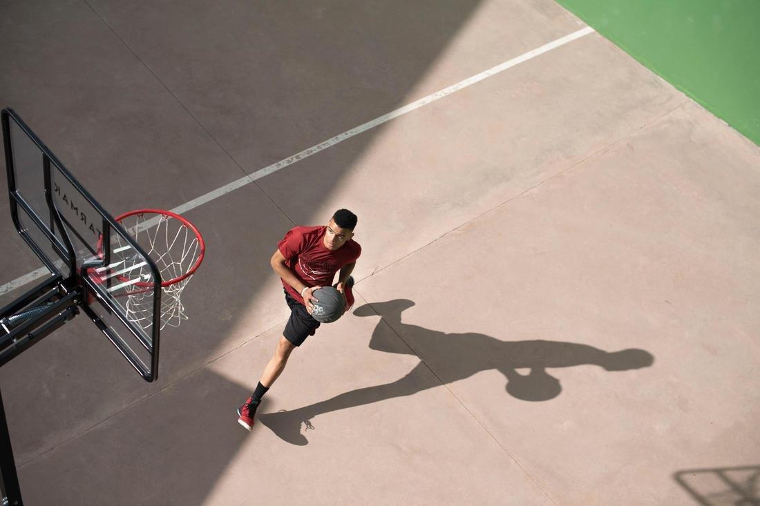 BLACK Basketball Hoop By Tarmak - 2.40m to 3.05m With Easy Adjustment, No Color, medium