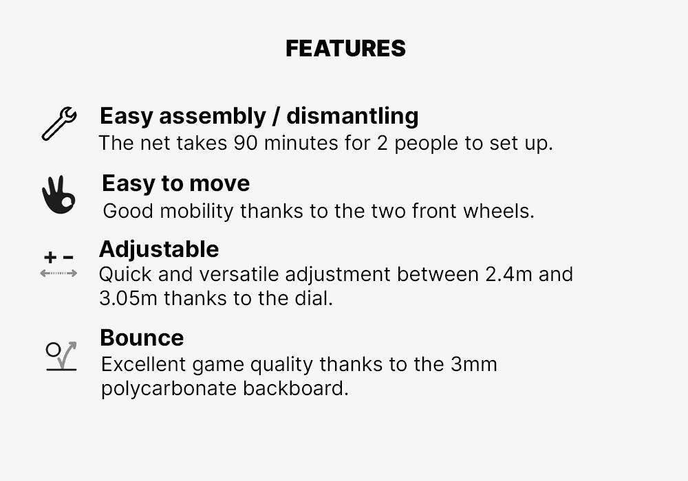 BLACK Basketball Hoop By Tarmak - 2.40m to 3.05m With Easy Adjustment, No Color, medium