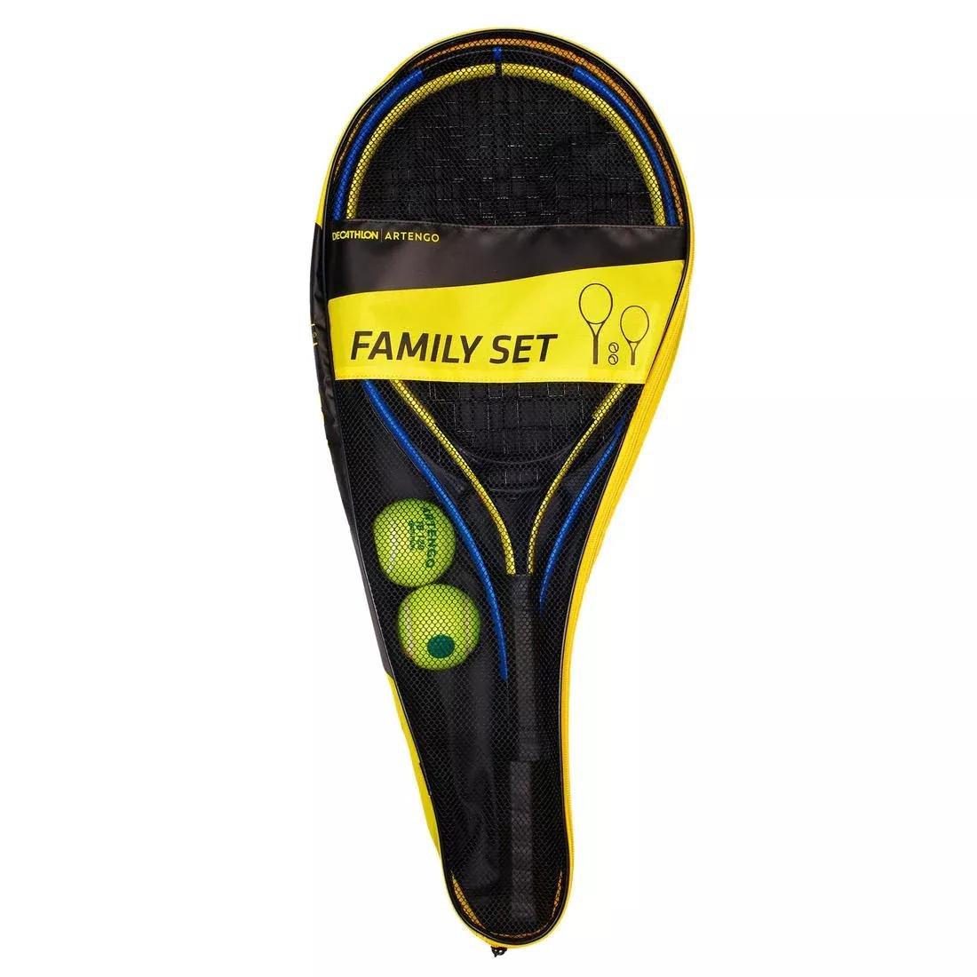 ARTENGO - Duo Family Tennis Set, 2 Rackets 2 Balls 1 Bag