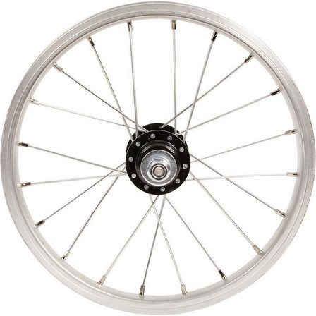 BTWIN - Kids Rear Wheel 14 Freewheel Drum Brake / Vbrake, Light Grey