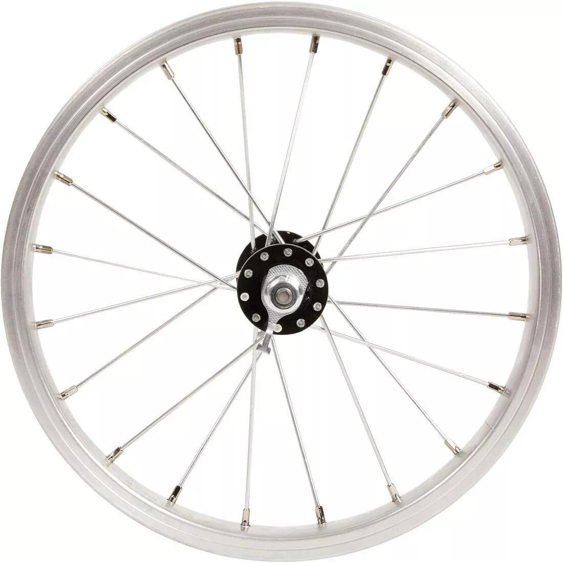 GREY Kids' Bike Wheel 14 Front - Silver, No Color, large image number 0
