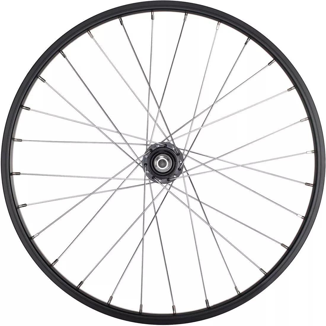 BLACK Kids Rear Wheel 20 Freewheel - Black, No Color, large image number 0