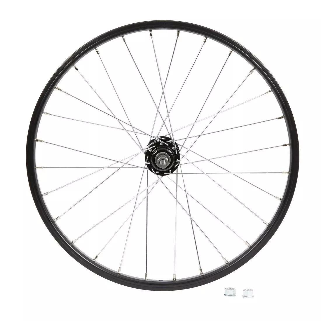 BLACK Kids' Bike Wheel 20 Front - Black, No Color, large image number 0