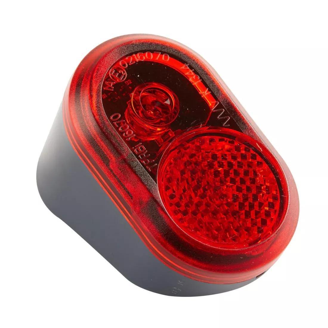 GREY Bike Light Rear Dynamo LED City Bike Elops - Grey, No Color, medium