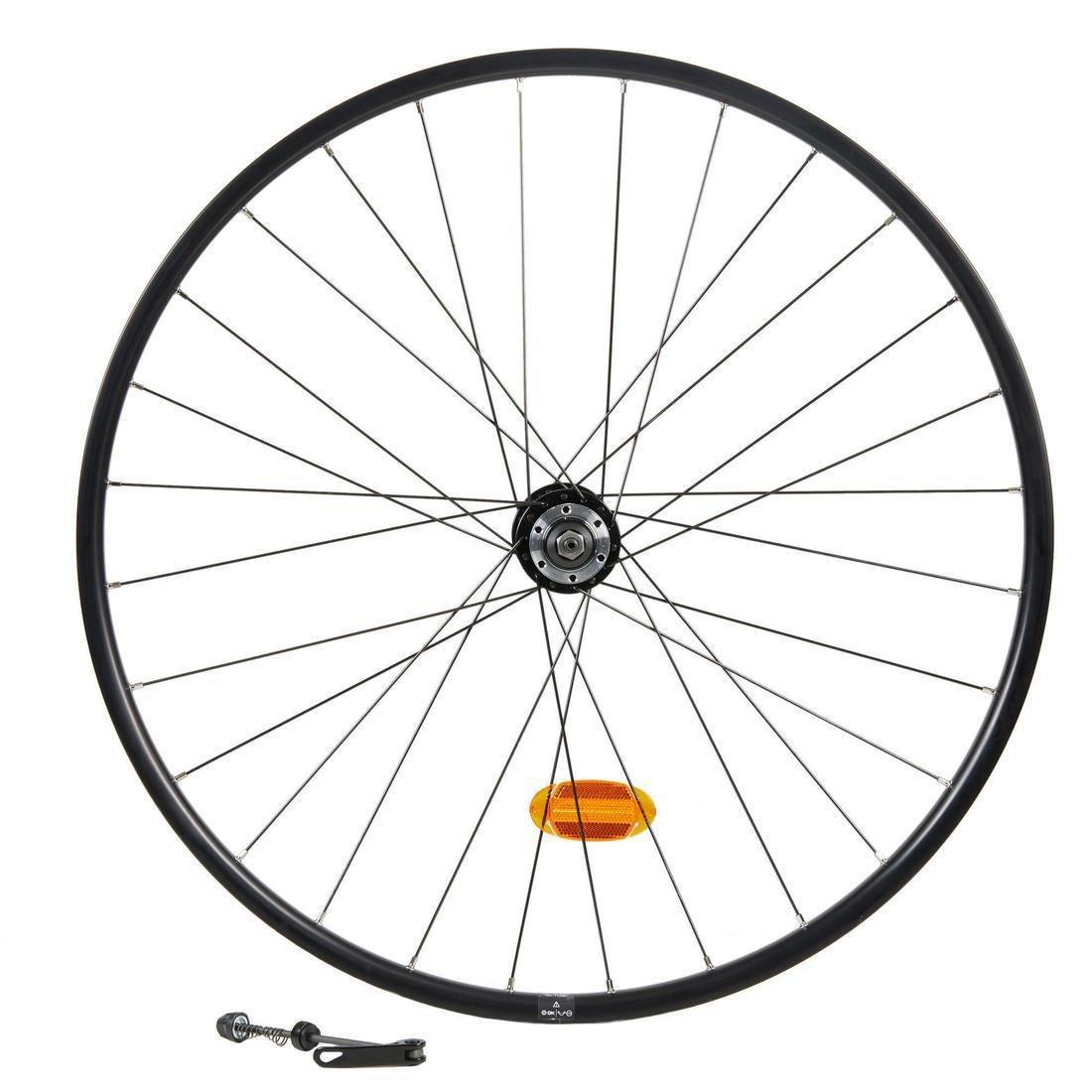 Wheel 28 Front Double-Walled Rim Disc Brake Quick Release Hybrid Bike, Black, No Color, large image number 0