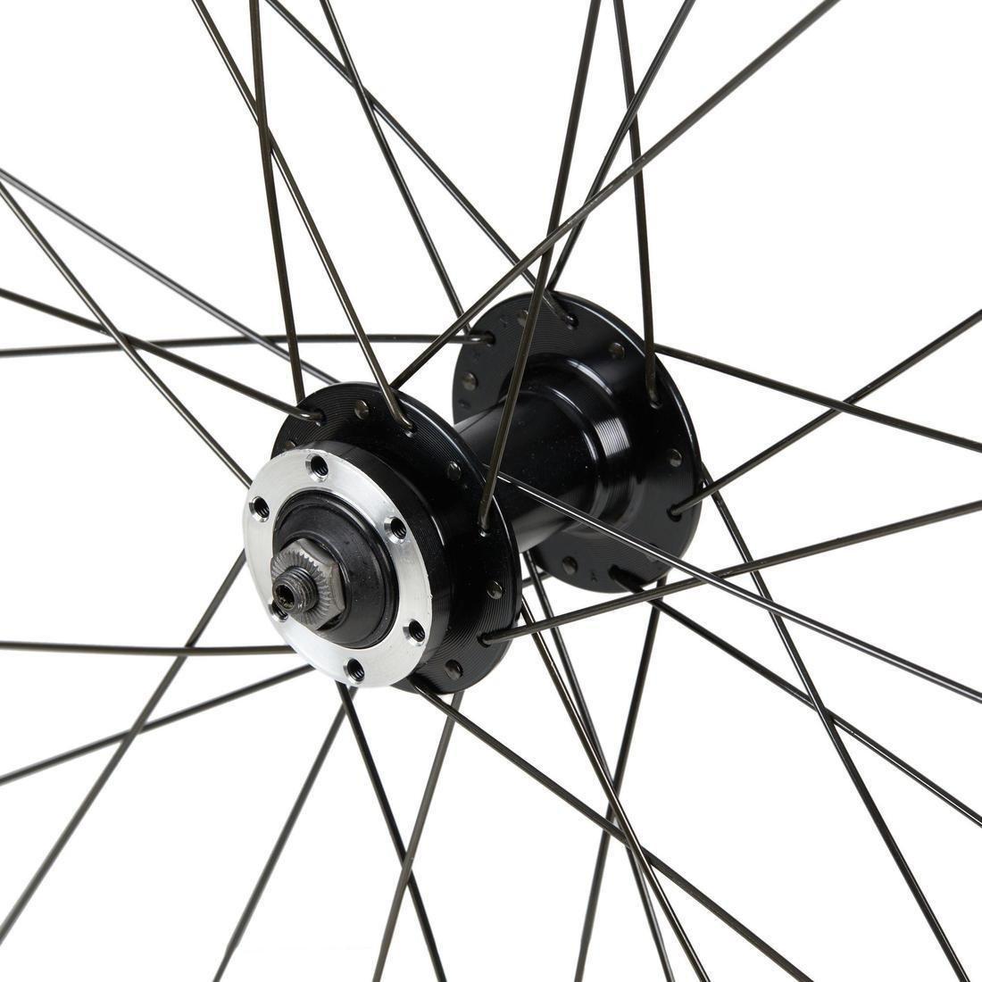 Wheel 28 Front Double-Walled Rim Disc Brake Quick Release Hybrid Bike, Black, No Color, large image number 1