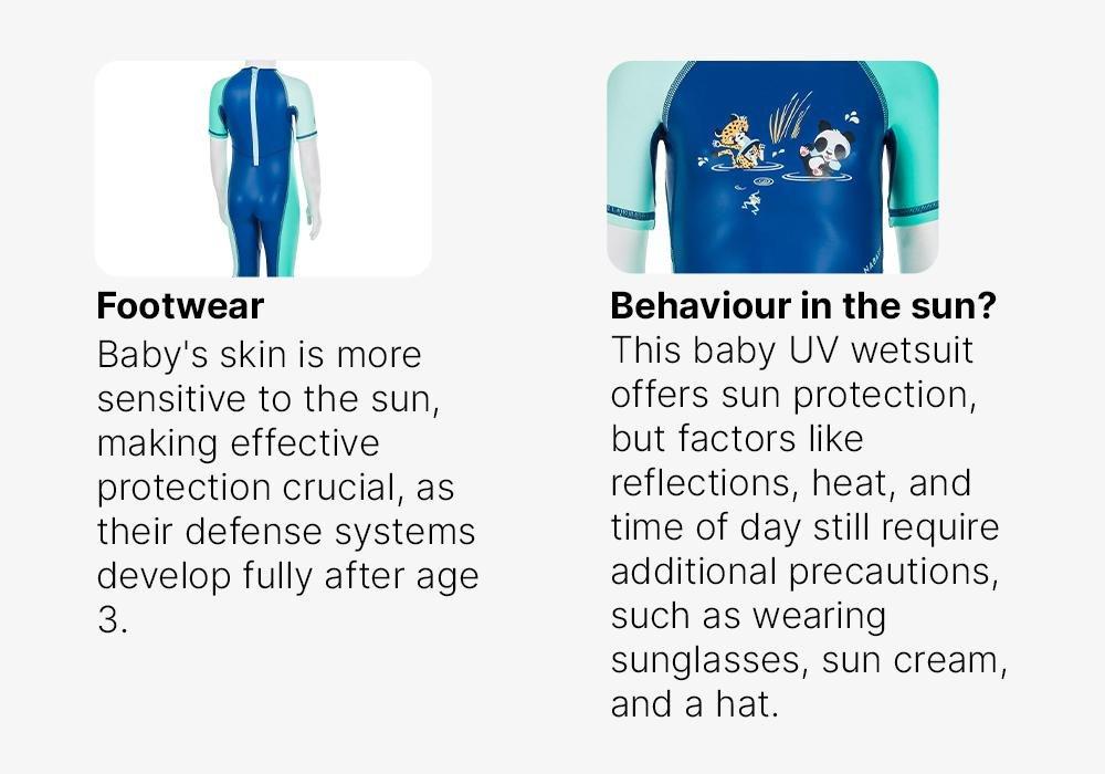 Kids Girls Uv-Protection Wetsuit Kloupi Panda Print, Green, No Color, large image number 17