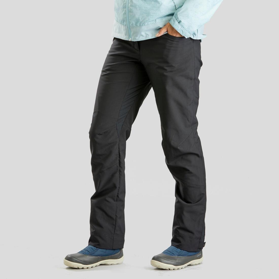 Women Warm Water-Repellent Walking Trousers - Sh500, Carbon Grey, No Color, large image number 1