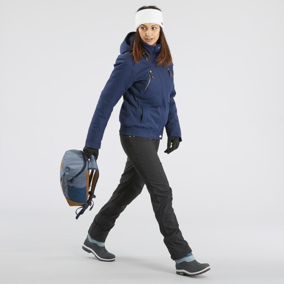 Women Warm Water-Repellent Walking Trousers - Sh500, Carbon Grey, No Color, large image number 7