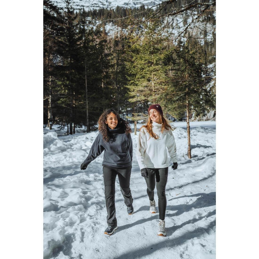 Women Warm Water-Repellent Walking Trousers - Sh500, Carbon Grey, No Color, large image number 10