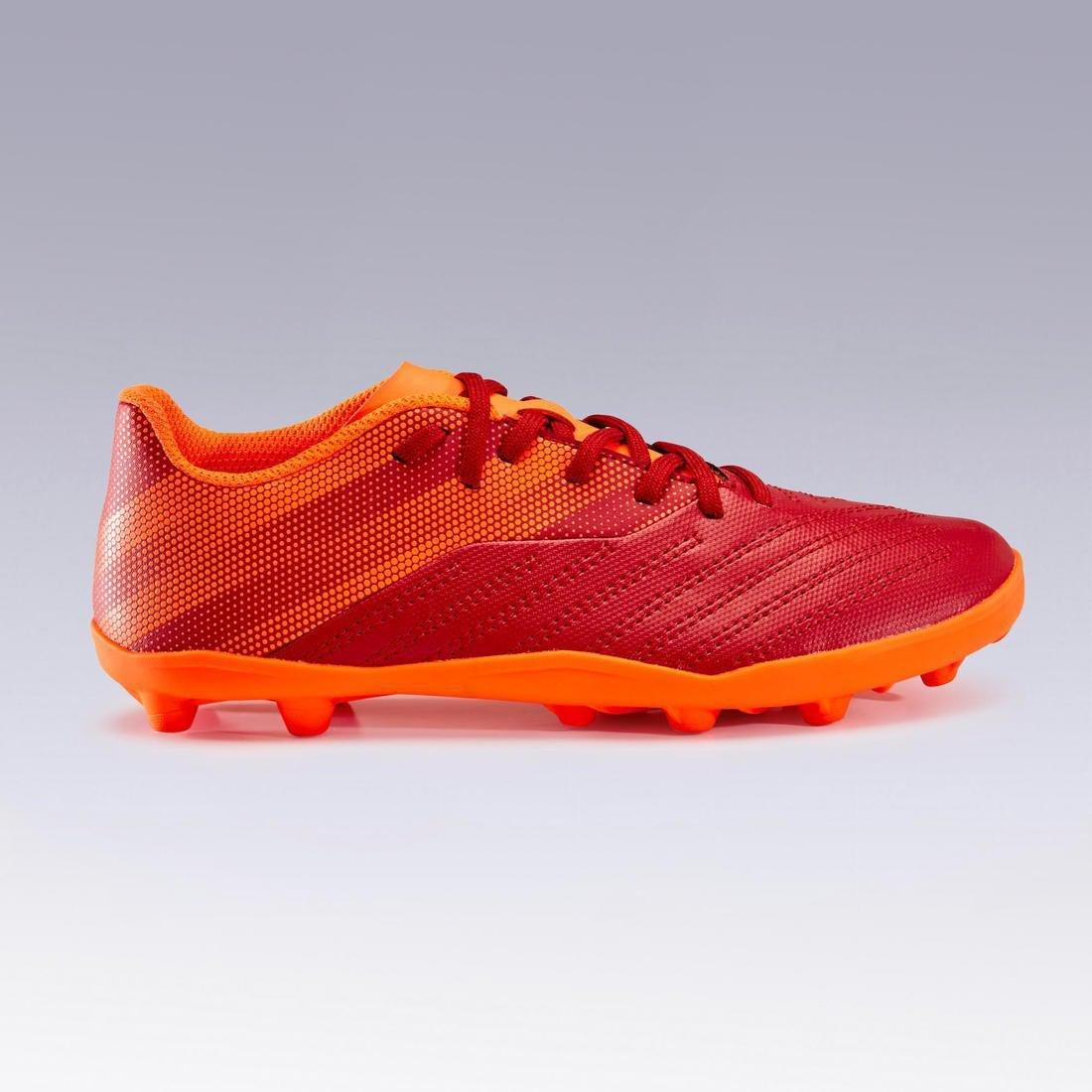 KIPSTA - Kids Boys Lace-Up Firm Ground Football Boots - Agility 140 Fg, Orange