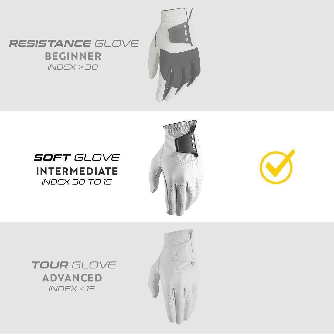 ULTRA WHITE Men's golf glove right handed, 500, , large image number 4