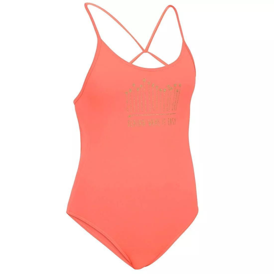 Kids Girls One-Piece Swimsuit - 100, Pink, , large image number 9