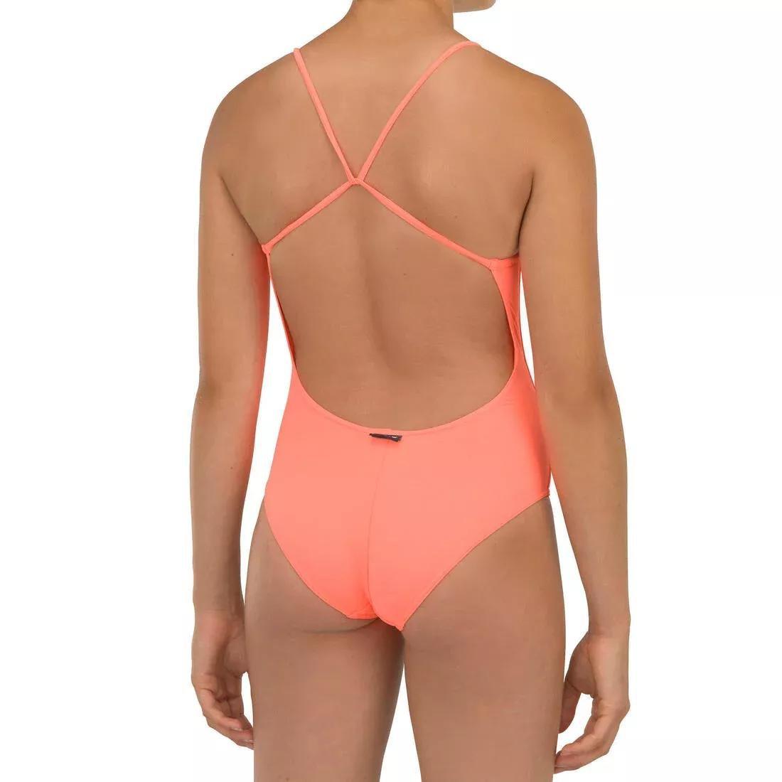 Kids Girls One-Piece Swimsuit - 100, Pink, , large image number 10